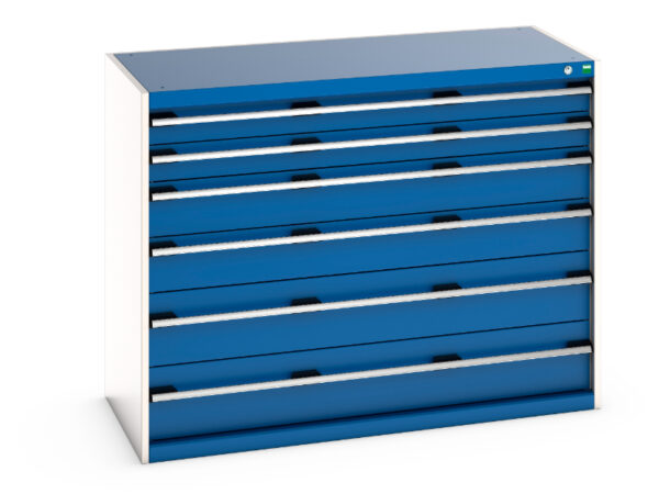 Cubio Drawer Storage Cabinet with 6 Drawers. WxDxH: 1300X650X1000mm Ral 7035/5010 _SKU-40022123.11V