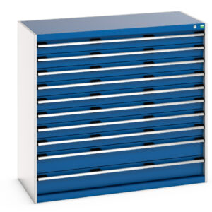 Drawer Cupboard Storage with 10 Drawers - Cubio Drawer Storage Cabinet with 10 Drawers. WxDxH: 1300X650X1200mm Ral 7035 _SKU-40022131.16V