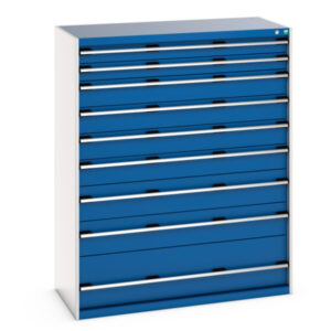 Drawer Cupboard Storage with 9 Drawers - WxDxH: 1300X650X1600mm Ral 7035/5010 _SKU-40022133.11V