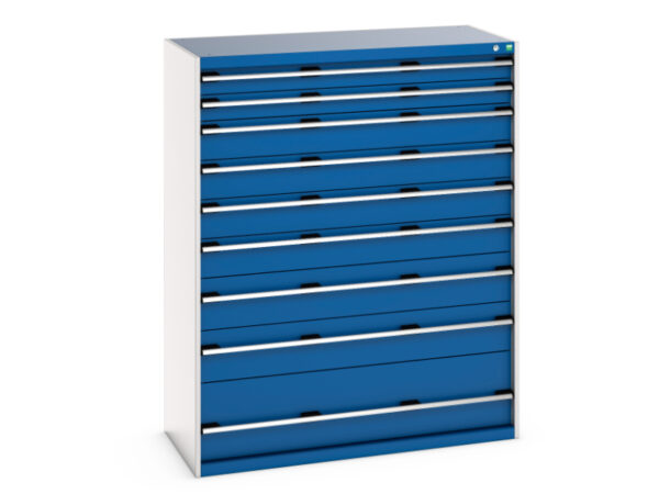 Drawer Cupboard Storage with 9 Drawers - WxDxH: 1300X650X1600mm Ral 7035/5010 _SKU-40022133.11V