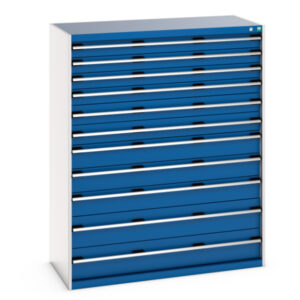 Drawer Cupboard Storage with 11 Drawers - WxDxH: 1300X650X1600mm Ral 7035/5010 _SKU-40022135.11V