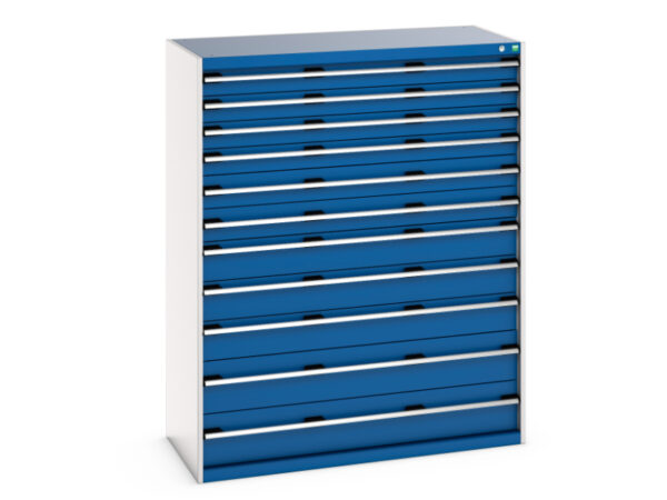 Drawer Cupboard Storage with 11 Drawers - WxDxH: 1300X650X1600mm Ral 7035/5010 _SKU-40022135.11V