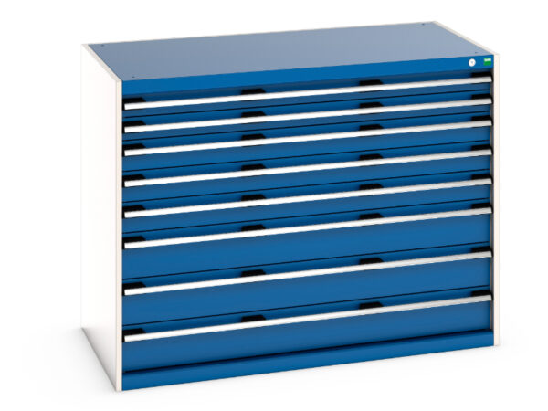 8 Drawers Metal Heavy Duty Storage Cabinet - Cubio Drawer Storage Cabinet with 8 Drawers. WxDxH: 1300X650X1000mm Ral 7035/5010 _SKU-40022153.11V