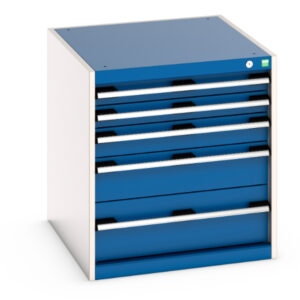 Cubio Drawer Storage Cabinet with 5 Drawers. WxDxH: 650X750X700mm Ral 7035/5010 _SKU-40027007.11V