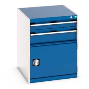 Metal Workshop Storage Drawers - Cubio Drawer-Door Storage Cabinet with 2 Drawers / Door. WxDxH: 650X750X800mm Ral 7035/5010 _SKU-40027011.11V