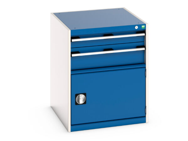 Metal Workshop Storage Drawers - Cubio Drawer-Door Storage Cabinet with 2 Drawers / Door. WxDxH: 650X750X800mm Ral 7035/5010 _SKU-40027011.11V
