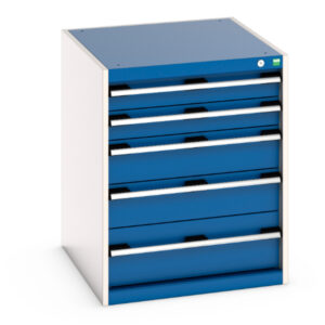 Cubio Drawer Storage Cabinet with 5 Drawers. WxDxH: 650X750X800mm Ral 7035/5010 _SKU-40027015.11V
