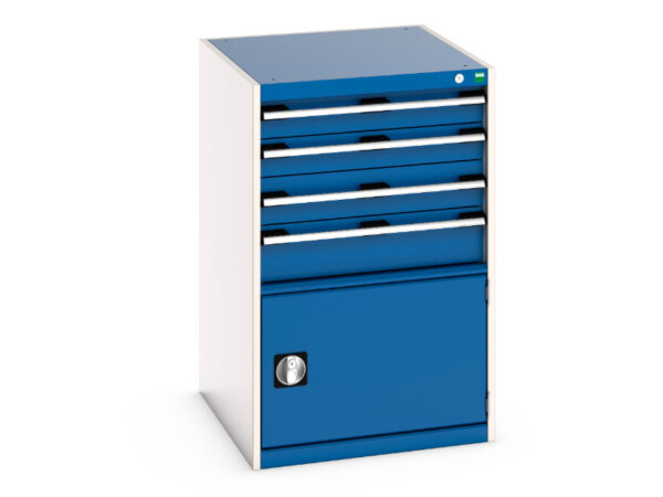 4 Drawer Industrial Cupboard Storage with Door - WxDxH: 650X750X1000mm Ral 7035/5010 _SKU-40027023.11V