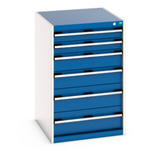 Cubio Drawer Storage Cabinet with 6 Drawers. WxDxH: 650X750X1000mm Ral 7035/5010 _SKU-40027027.11V