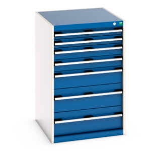 Cubio Drawer Storage Cabinet with 7 Drawers. WxDxH: 650X750X1000mm Ral 7035/5010 _SKU-40027031.11V