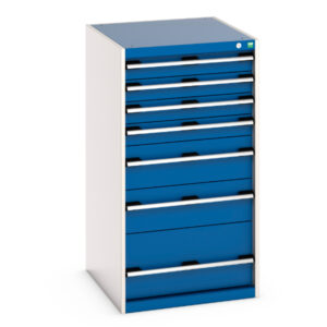 Cubio Drawer Storage Cabinet with 7 Drawers. WxDxH: 650X750X1200mm Ral 7035/5010 _SKU-40027037.11V