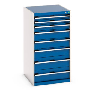 Cubio Drawer Storage Cabinet with 8 Drawers. WxDxH: 650X750X1200mm Ral 7035/5010 _SKU-40027039.11V