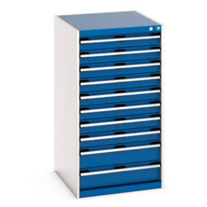 Cubio Drawer Storage Cabinet with 10 Drawers. WxDxH: 650X750X1200mm Ral 7035/5010 _SKU-40027043.11V