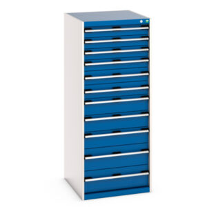 11 Drawer Metal Storage Cabinet - Cubio Drawer Storage Cabinet with 11 Drawers. WxDxH: 650X750X1600mm Ral 7035/5010 _SKU-40027047.11V