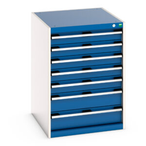 Cubio Drawer Storage Cabinet with 7 Drawers. WxDxH: 650X750X900mm Ral 7035/5010 _SKU-40027090.11V