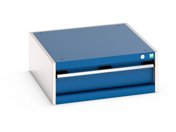 1 Drawer Heavy Duty Storage Cabinet - Cubio Drawer Storage Cabinet with 1 Drawer. WxDxH: 650X750X250mm Ral 7035/5010 _SKU-40027092.11V