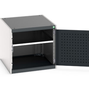 Cubio Drawer Storage Cabinet with Perfo Door. WxDxH: 650X750X600mm Ral 7035/7016 _SKU-40027098.19V