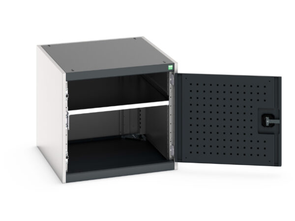 Cubio Drawer Storage Cabinet with Perfo Door. WxDxH: 650X750X600mm Ral 7035/7016 _SKU-40027098.19V