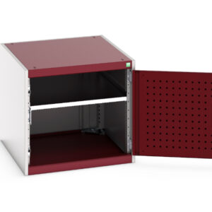 Cubio Drawer Storage Cabinet with Perfo Door. WxDxH: 650X750X600mm Ral 7035/3004 _SKU-40027098.24V