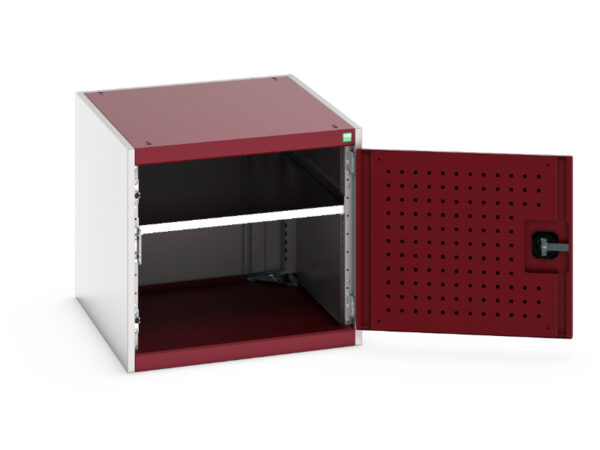 Cubio Drawer Storage Cabinet with Perfo Door. WxDxH: 650X750X600mm Ral 7035/3004 _SKU-40027098.24V