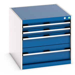 Cubio Drawer Storage Cabinet with 4 Drawers. WxDxH: 650X750X600mm Ral 7035/5010 _SKU-40027100.11V