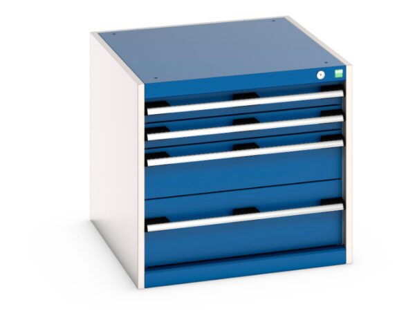 Cubio Drawer Storage Cabinet with 4 Drawers. WxDxH: 650X750X600mm Ral 7035/5010 _SKU-40027100.11V