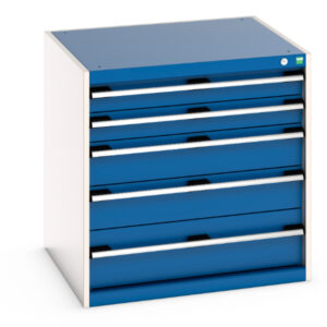 Cubio Drawer Storage Cabinet with 5 Drawers. WxDxH: 800X750X800mm Ral 7035/5010 _SKU-40028011.11V