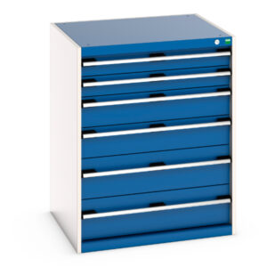 Cubio Drawer Storage Cabinet with 6 Drawers. WxDxH: 800X750X1000mm Ral 7035/5010 _SKU-40028019.11V
