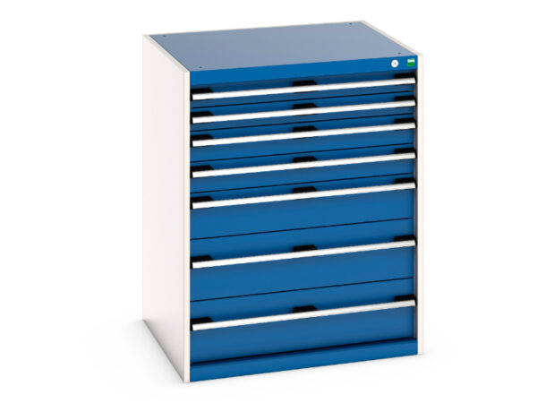 Cubio Drawer Storage Cabinet with 7 Drawers. WxDxH: 800X750X1000mm Ral 7035/5010 _SKU-40028023.11V
