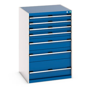 Cubio Drawer Storage Cabinet with 7 Drawers. WxDxH: 800X750X1200mm Ral 7035/5010 _SKU-40028031.11V