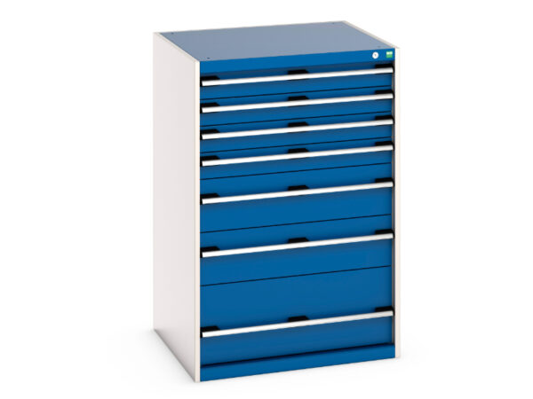 Cubio Drawer Storage Cabinet with 7 Drawers. WxDxH: 800X750X1200mm Ral 7035/5010 _SKU-40028031.11V