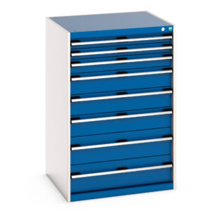 Cubio Drawer Storage Cabinet with 8 Drawers. WxDxH: 800X750X1200mm Ral 7035/5010 _SKU-40028033.11V
