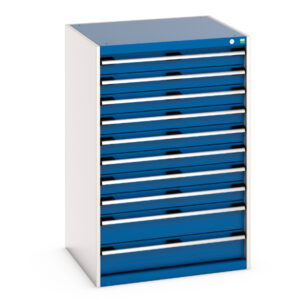 Cubio Drawer Storage Cabinet with 10 Drawers. WxDxH: 800X750X1200mm Ral 7035/5010 _SKU-40028037.11V