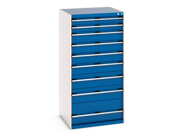 Cubio Drawer Storage Cabinet with 9 Drawers. WxDxH: 800X750X1600mm Ral 7035/5010 _SKU-40028039.11V