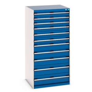 Cubio Drawer Storage Cabinet with 11 Drawers. WxDxH: 800X750X1600mm Ral 7035/5010 _SKU-40028041.11V