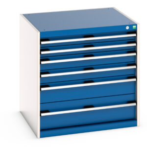 Cubio Drawer Storage Cabinet with 6 Drawers. WxDxH: 800X750X800mm Ral 7035/5010 _SKU-40028087.11V