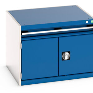 Industrial Tool Drawers - Cubio Drawer-Door Storage Cabinet with 1 Drawer / Door. WxDxH: 800X750X600mm Ral 7035/5010 _SKU-40028089.11V