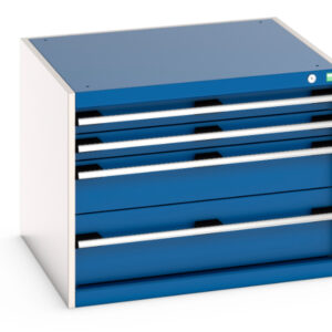 Cubio Drawer Storage Cabinet with 4 Drawers. WxDxH: 800X750X600mm Ral 7035/5010 _SKU-40028091.11V