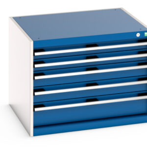 Cubio Drawer Storage Cabinet with 5 Drawers. WxDxH: 800X750X600mm Ral 7035/5010 _SKU-40028093.11V