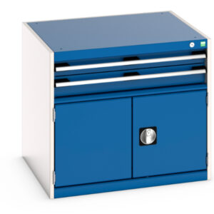 Cubio Drawer-Door Storage Cabinet with 2 Drawers / Door. WxDxH: 800X750X700mm Ral 7035/5010 _SKU-40028095.11V