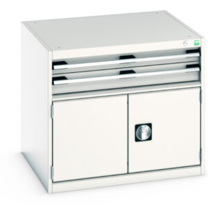Industrial Set of Drawers - Cubio Drawer-Door Storage Cabinet with 2 Drawers / Door. WxDxH: 800X750X700mm Ral 7035 _SKU-40028095.11V