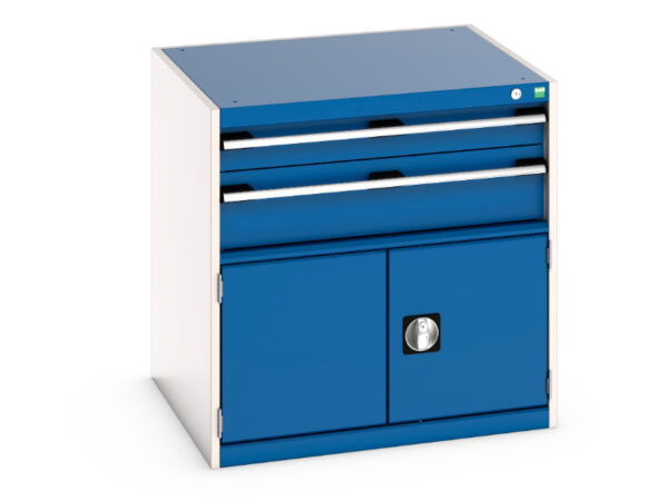 2 Drawer Industrial Storage Cabinet with Door - WxDxH: 800X750X800mm Ral 7035/5010 _SKU-40028097.11V