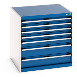 Cubio Drawer Storage Cabinet with 7 Drawers. WxDxH: 800X750X800mm Ral 7035/5010 _SKU-40028100.11V