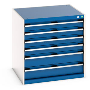 Cubio Drawer Storage Cabinet with 6 Drawers. WxDxH: 800X750X800mm Ral 7035/5010 _SKU-40028102.11V