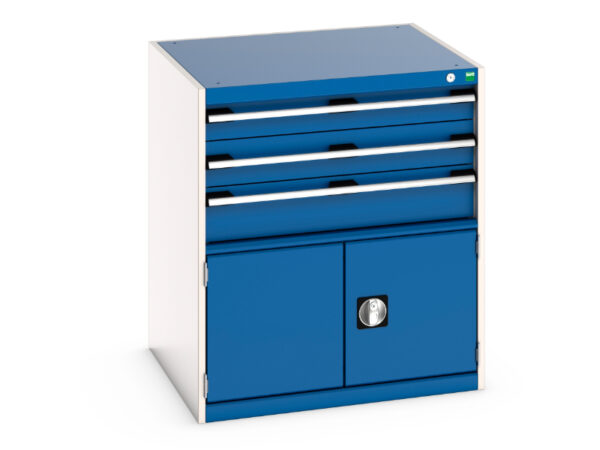 Bott Cubio Steel Drawer Storage Cabinet - Drawer-Door Storage Cabinet with 3 Drawers / Door. WxDxH: 800X750X900mm Ral 7035/5010 _SKU-40028104.11V