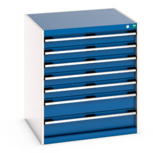 Cubio Drawer Storage Cabinet with 7 Drawers. WxDxH: 800X750X900mm Ral 7035/5010 _SKU-40028108.11V