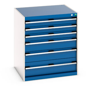 Cubio Drawer Storage Cabinet with 6 Drawers. WxDxH: 800X750X900mm Ral 7035/5010 _SKU-40028115.11V