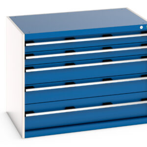 Cubio Drawer Storage Cabinet with 5 Drawers. WxDxH: 1050X750X800mm Ral 7035/5010 _SKU-40029009.11V