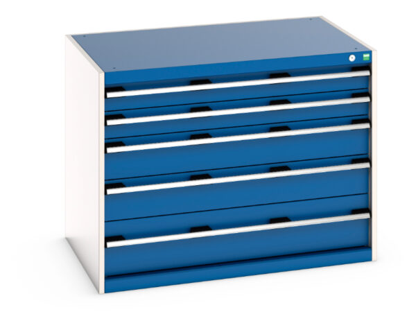 Cubio Drawer Storage Cabinet with 5 Drawers. WxDxH: 1050X750X800mm Ral 7035/5010 _SKU-40029009.11V