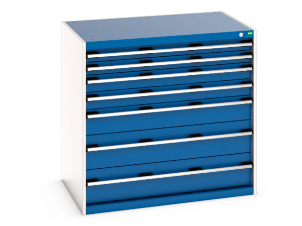 Cubio Drawer Storage Cabinet with 7 Drawers. WxDxH: 1050X750X1000mm Ral 7035/5010 _SKU-40029021.11V